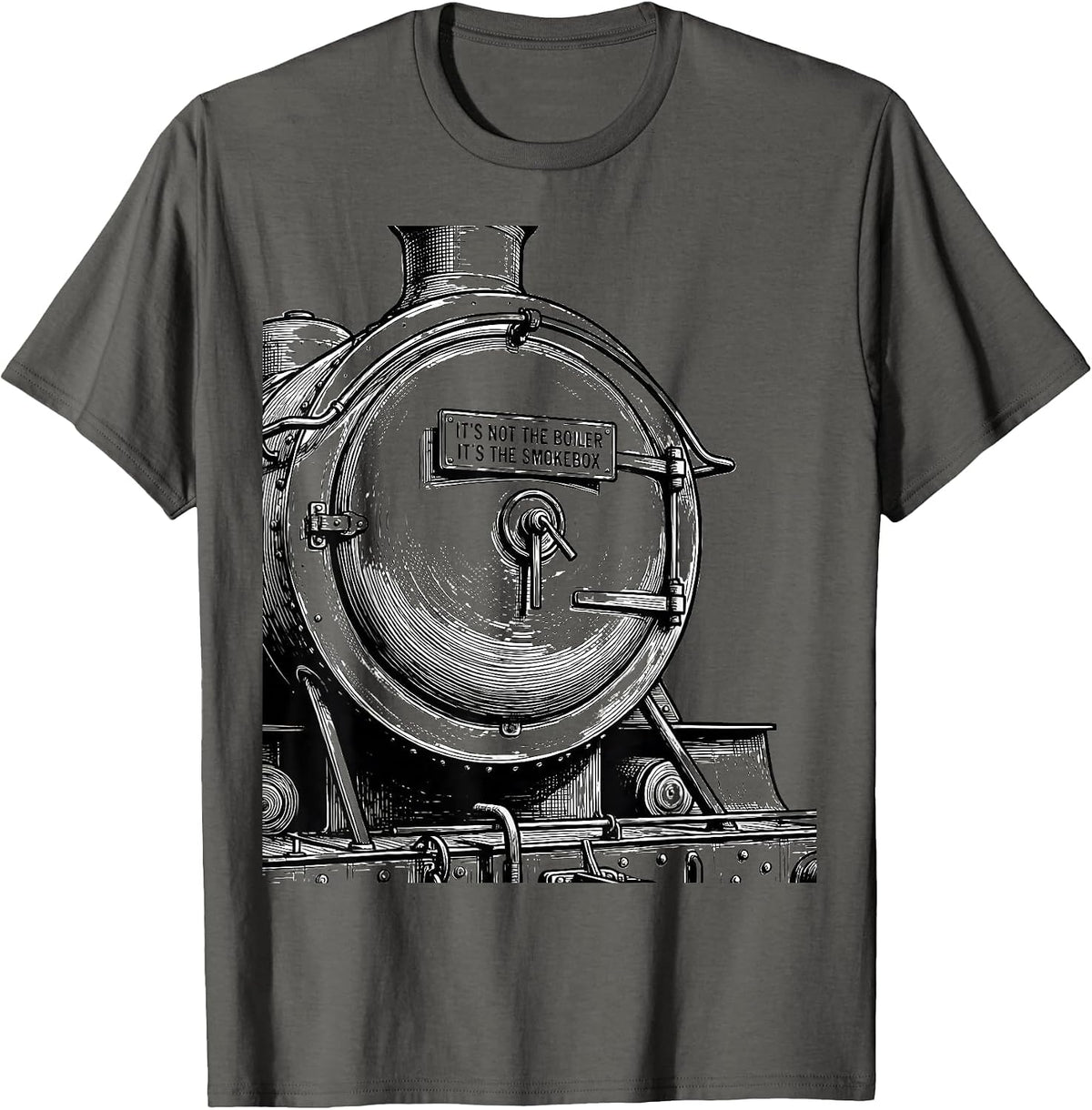 It's Not The Boiler, It's The Smokebox Funny Train T-Shirt - Asphalt Grey