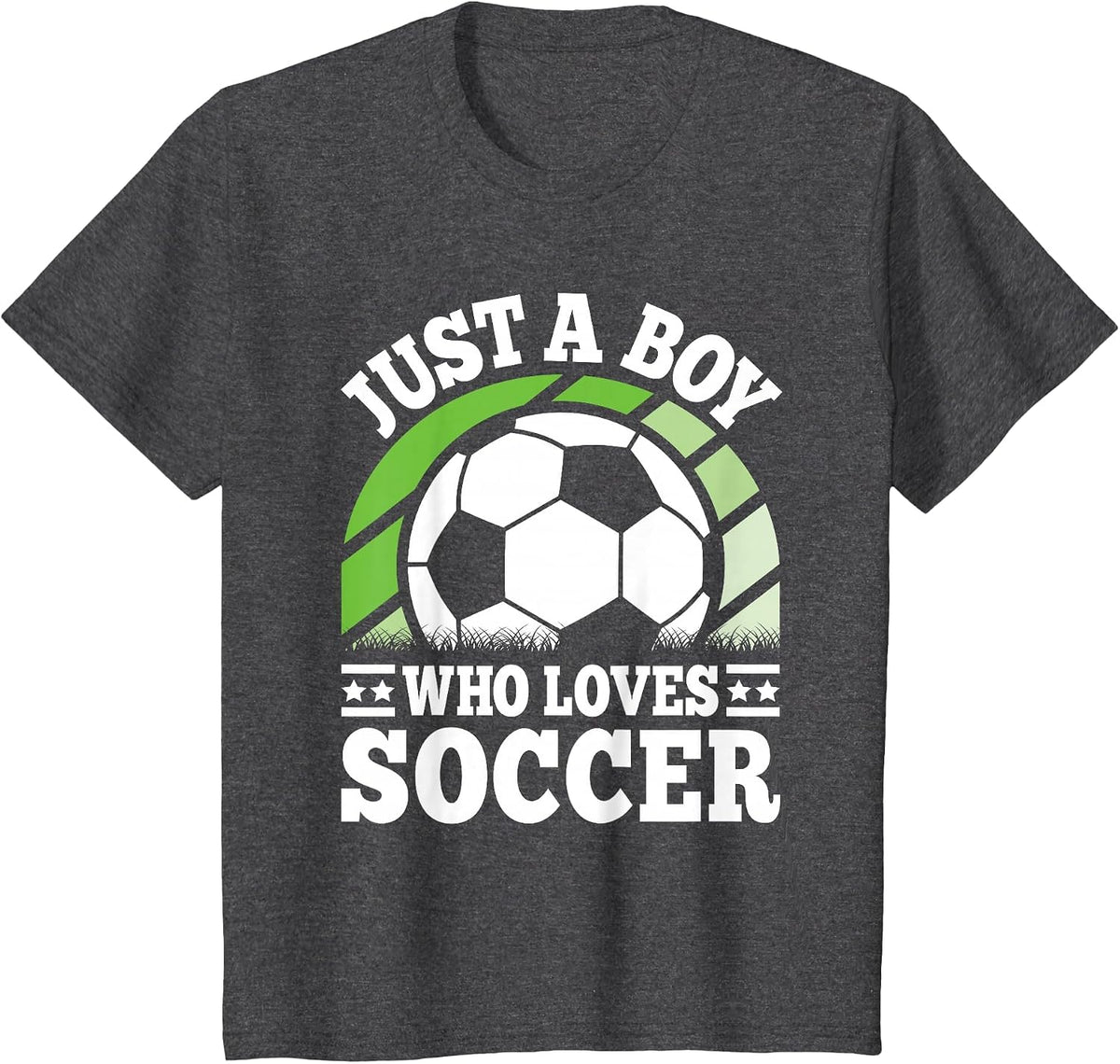 Just A Boy Who Loves Soccer Funny Soccer Player Boys Kids T-Shirt - Dark Heather Grey
