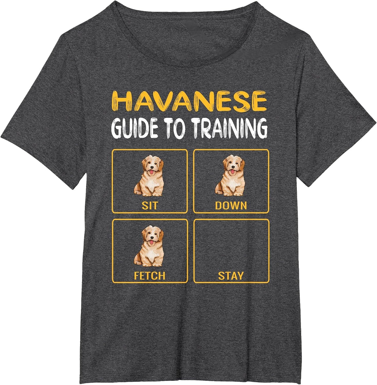 Funny Havanese Guide to Training Dog Trainer Obedience T-Shirt - Dark Heather Grey
