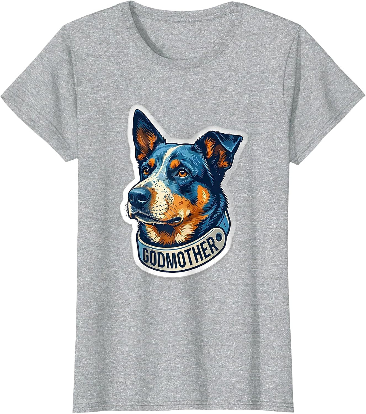 Godmother Blue Heeler Family Halloween Costume Matching T-Shirt - Heather Grey
