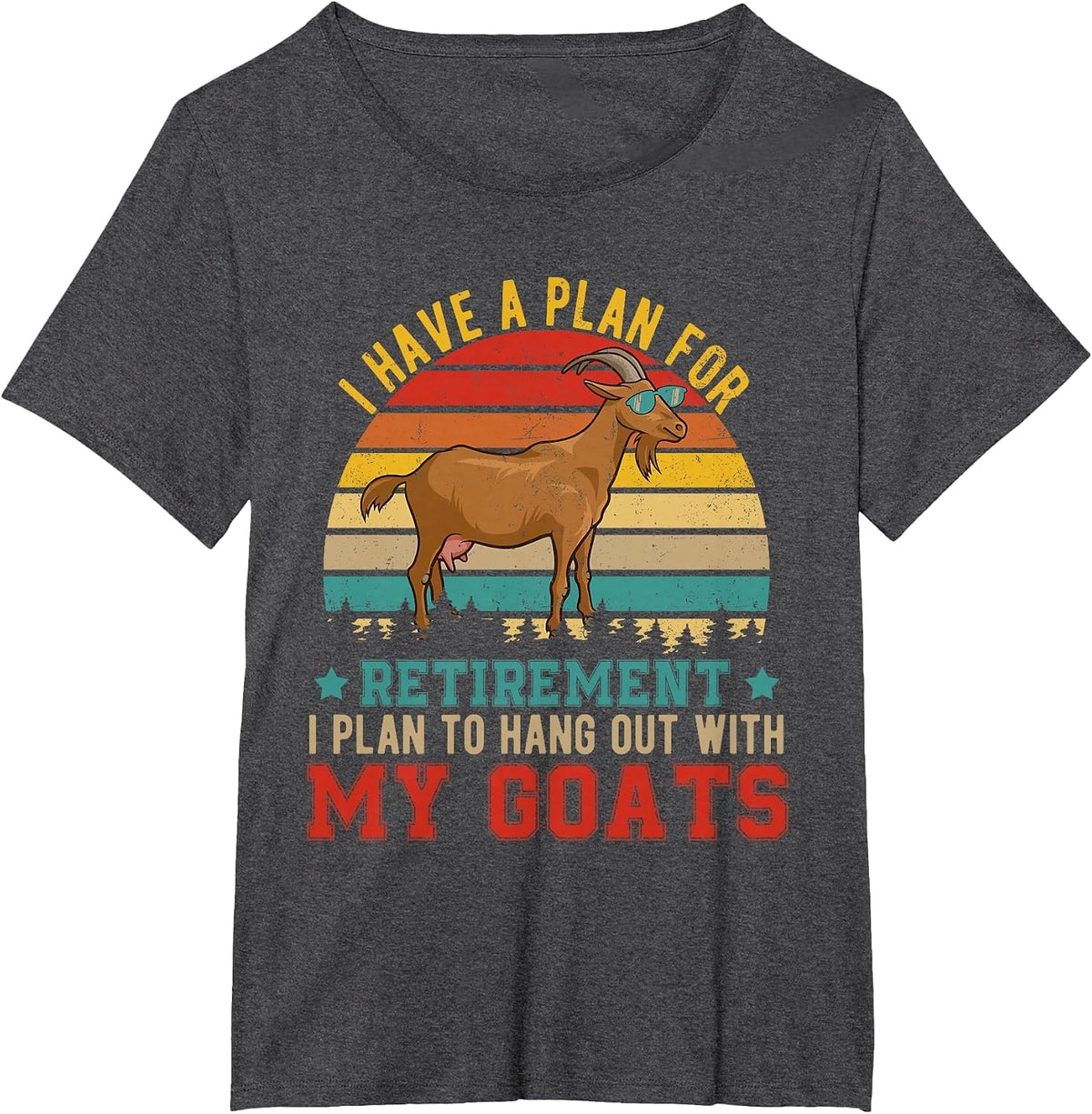 Vintage I Have A Plan for Retirement Hang Out with My Goats T-Shirt - Dark Heather Grey