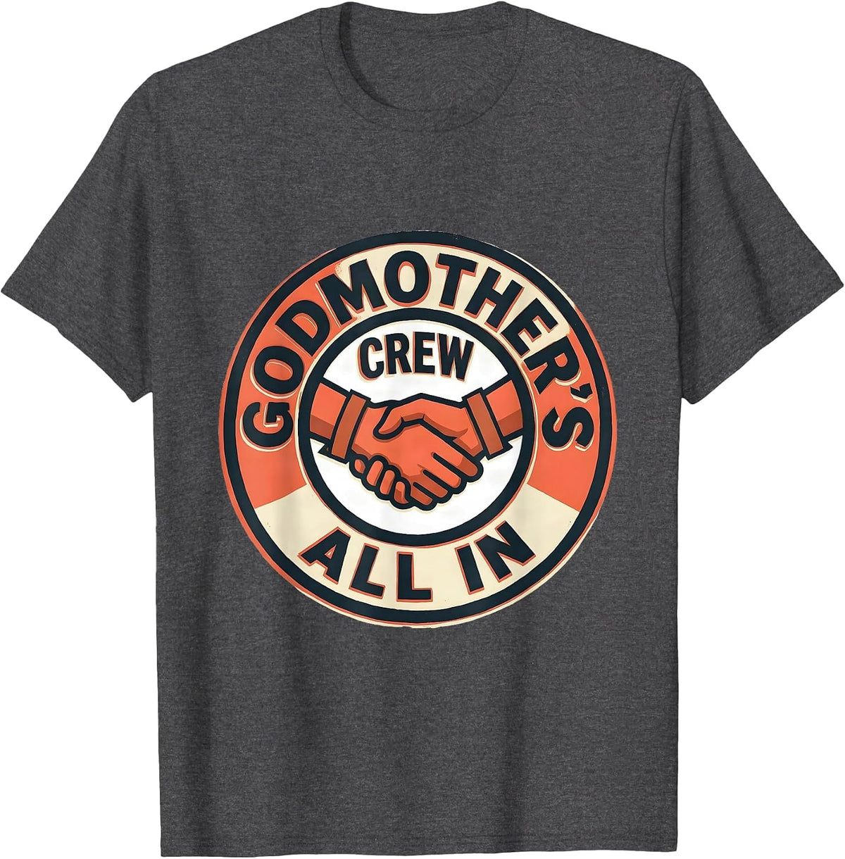 Men's Godmother's Crew All In Defiant Cancer Support Statement T-Shirt - Dark Heather Grey