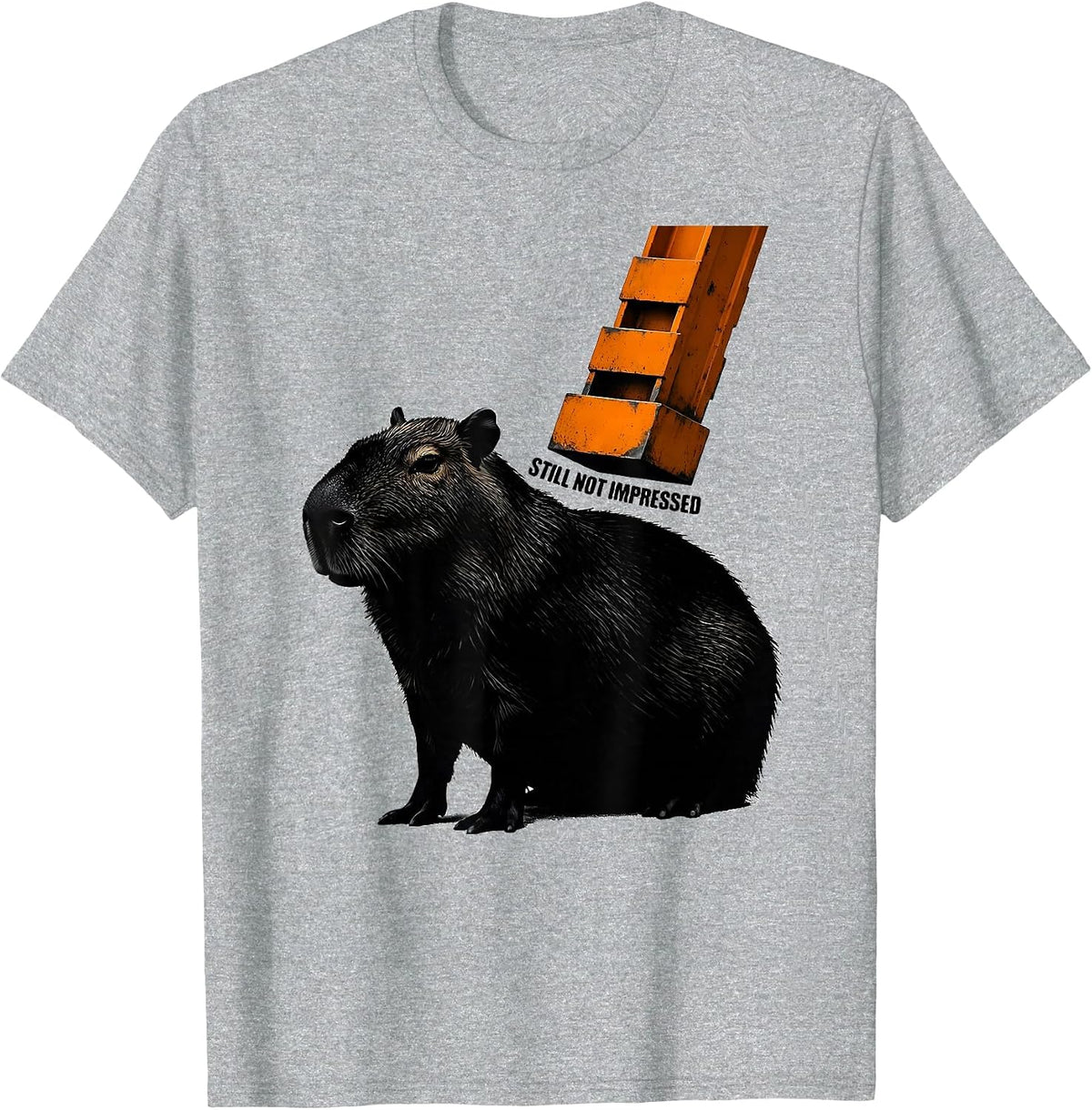 Men's Still Not Impressed Funny Capybara Gamer Meme Humor T-Shirt - Heather Grey
