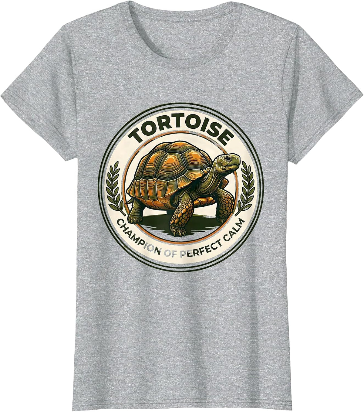 Tortoise: Champion of Perfect Calm Funny Tortoise Lover Gift T-Shirt - Heather Grey