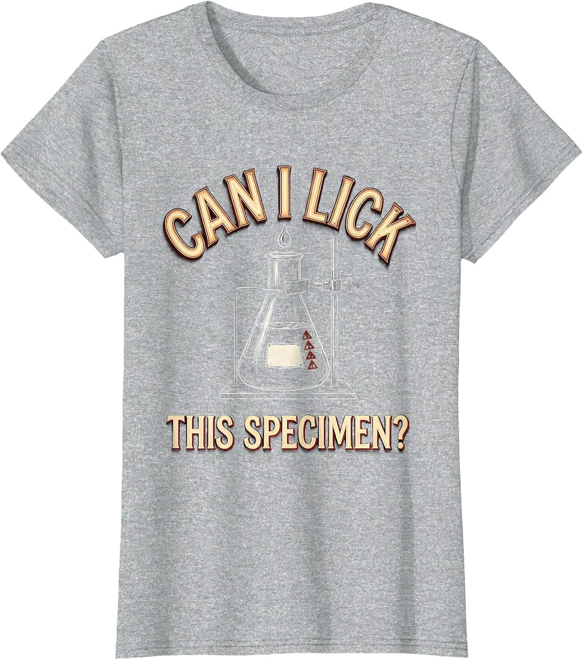 Women's Can I Lick This Specimen Funny Periodic Table Science T-Shirt - Heather Grey