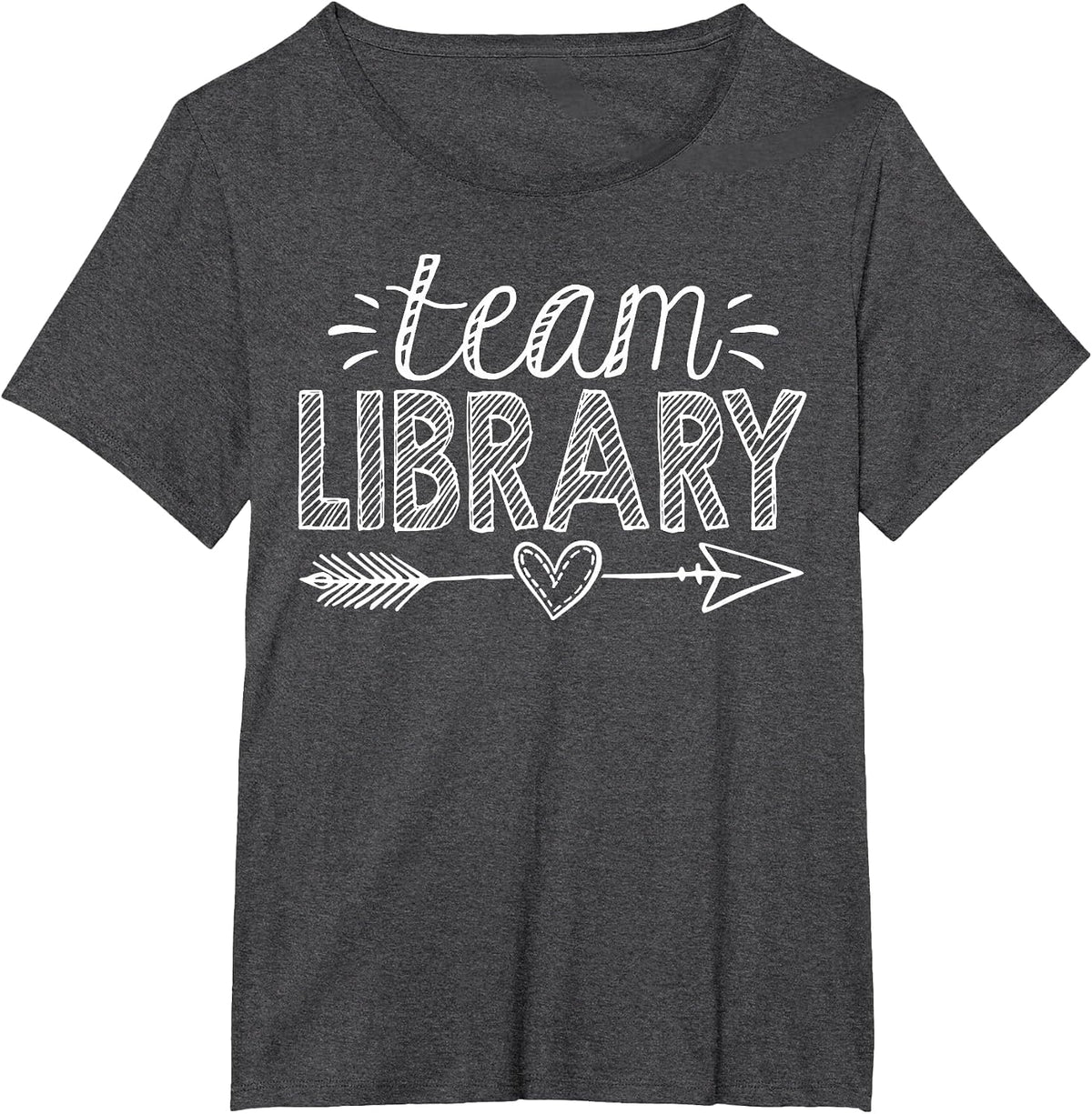 Team Library Tee Teacher Student Back to School T-Shirt - Dark Heather Grey