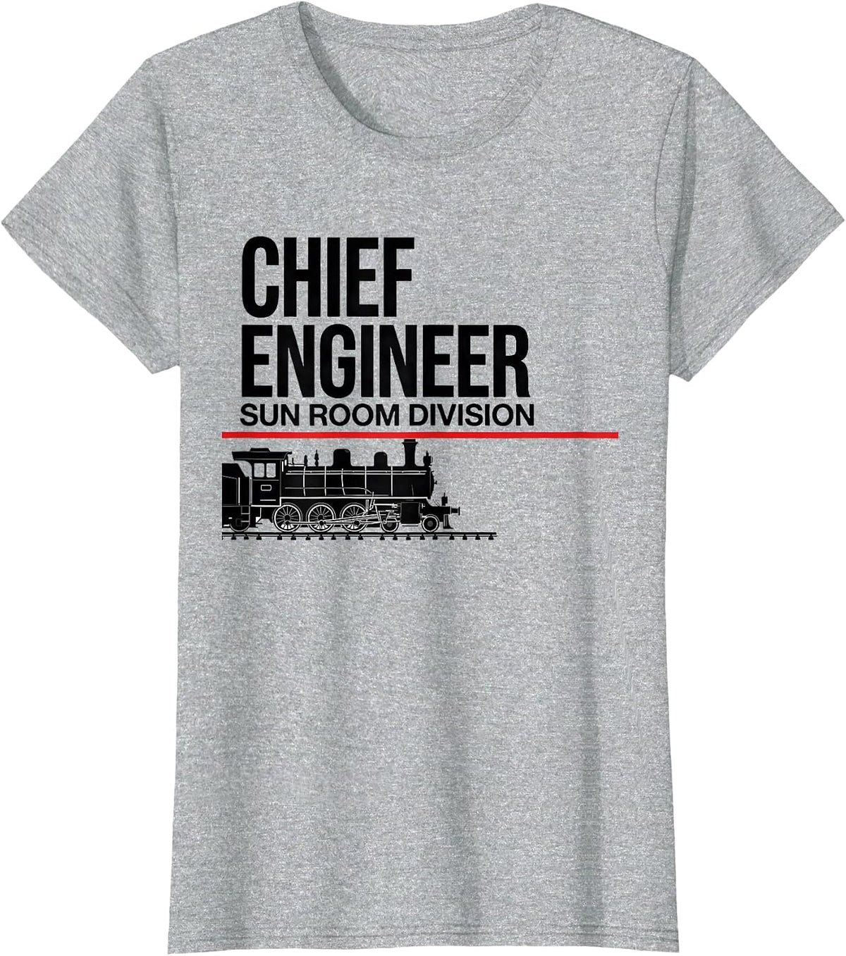 Chief Engineer Sun Room Division Vintage Steam Train T-Shirt - Heather Grey