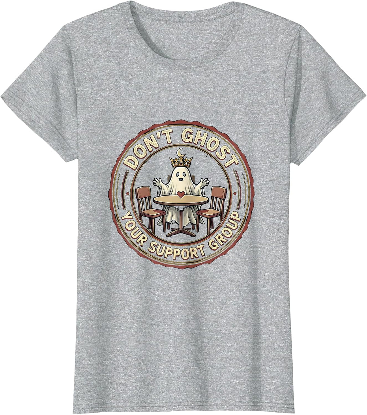 Don't Ghost Your Support Group Mental Health Halloween T-Shirt - Heather Grey