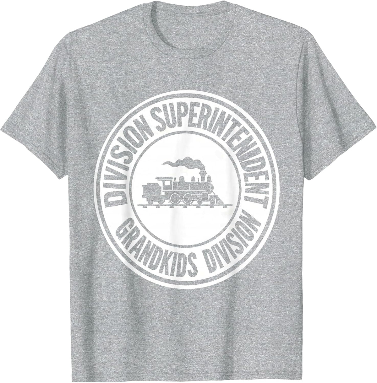 Men's Division Superintendent Grandkids Division Funny Train Lover T-Shirt - Heather Grey