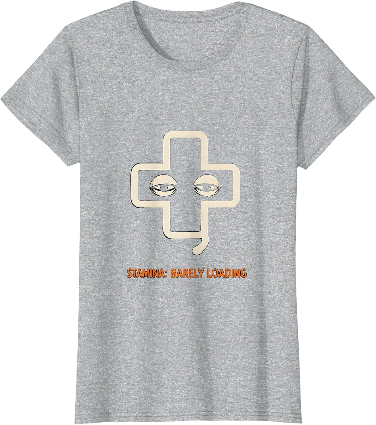 Women's Stamina: Barely Loading Funny Capybara Gamer Humor T-Shirt - Heather Grey
