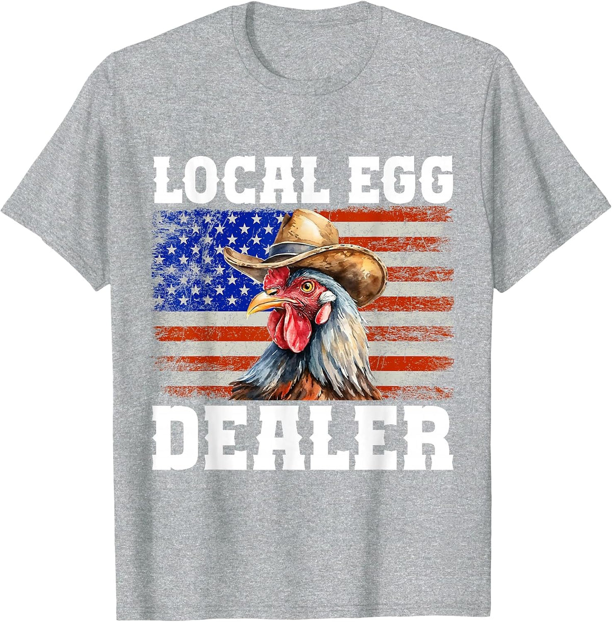 Local Egg Dealer Rooster Farmer Chicken T-Shirt - Heather Grey