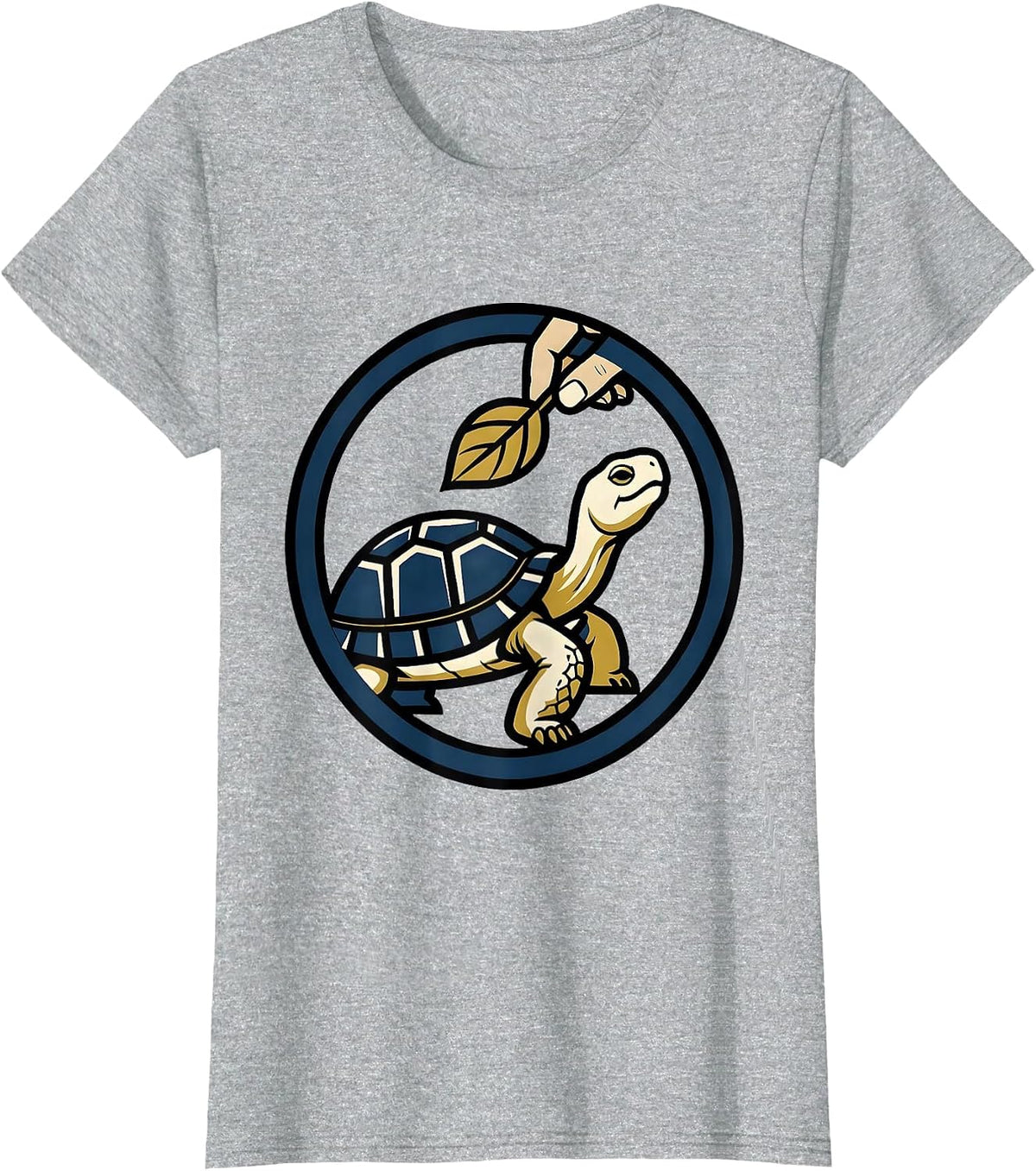 Sealed Tortoise Emblem Pet Lover Gift T-Shirt - Heather Grey