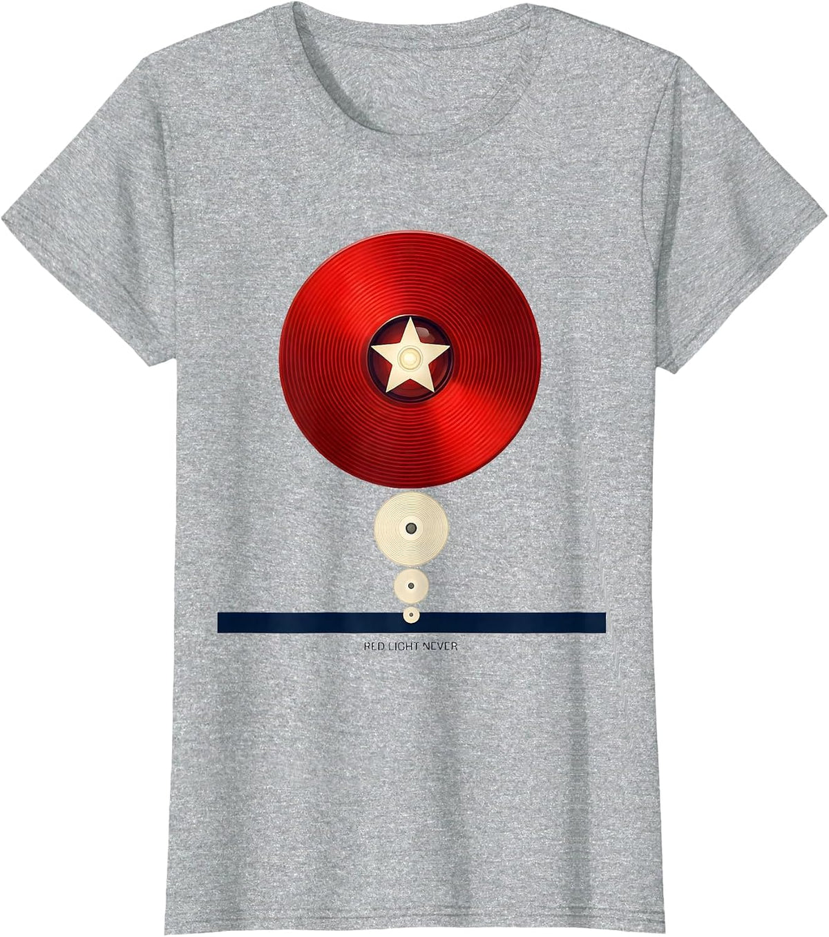Red Light Never Editorial Conceptual Racing Fan American T-Shirt - Heather Grey