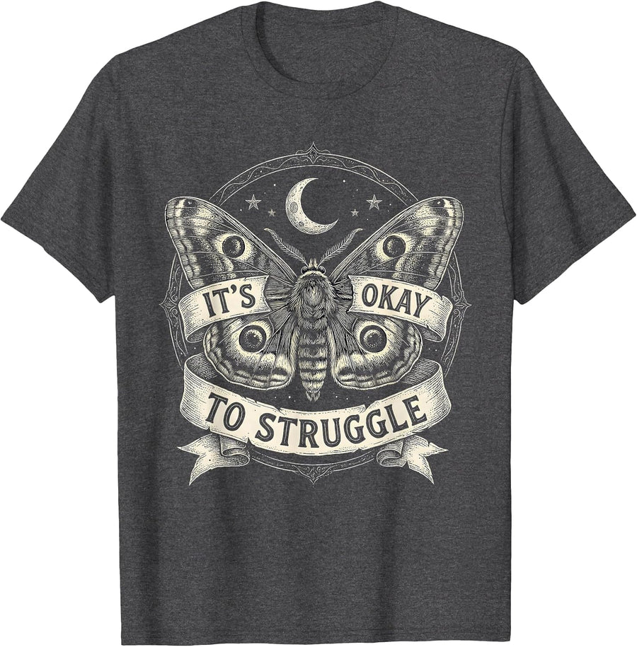Men's It's Okay To Struggle Mental Health Matters Design T-Shirt - Dark Heather Grey