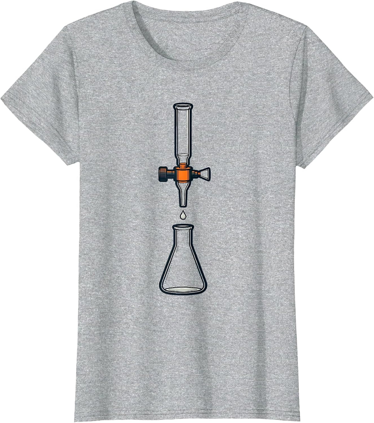 Exploded Titration Assembly Science Nerd Humor Gift T-Shirt - Heather Grey