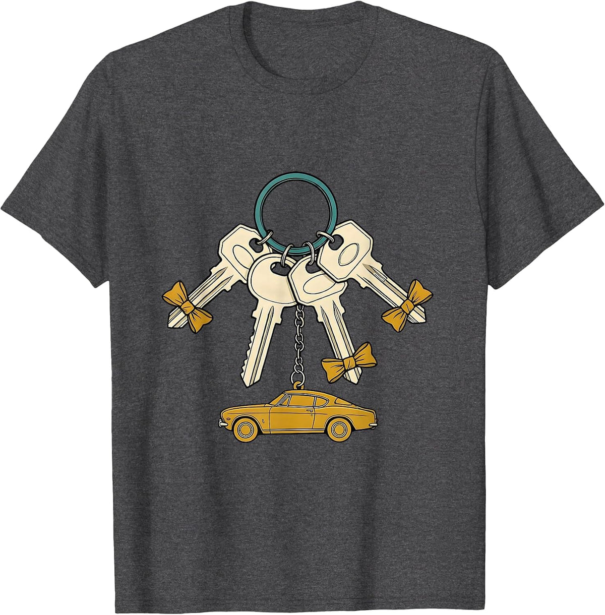 Car Key Ring Funny Car Guy Mechanic Gift T-Shirt - Dark Heather Grey