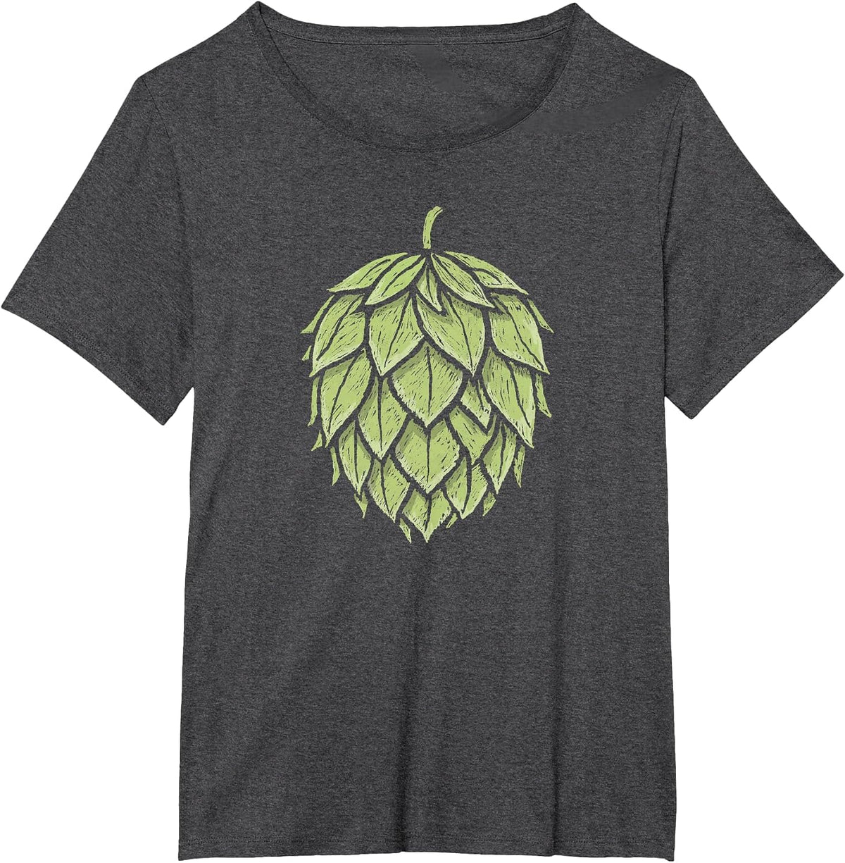 Retro Hops Lover Vintage Minimalist Beer Graphic T-Shirt - Dark Heather Grey