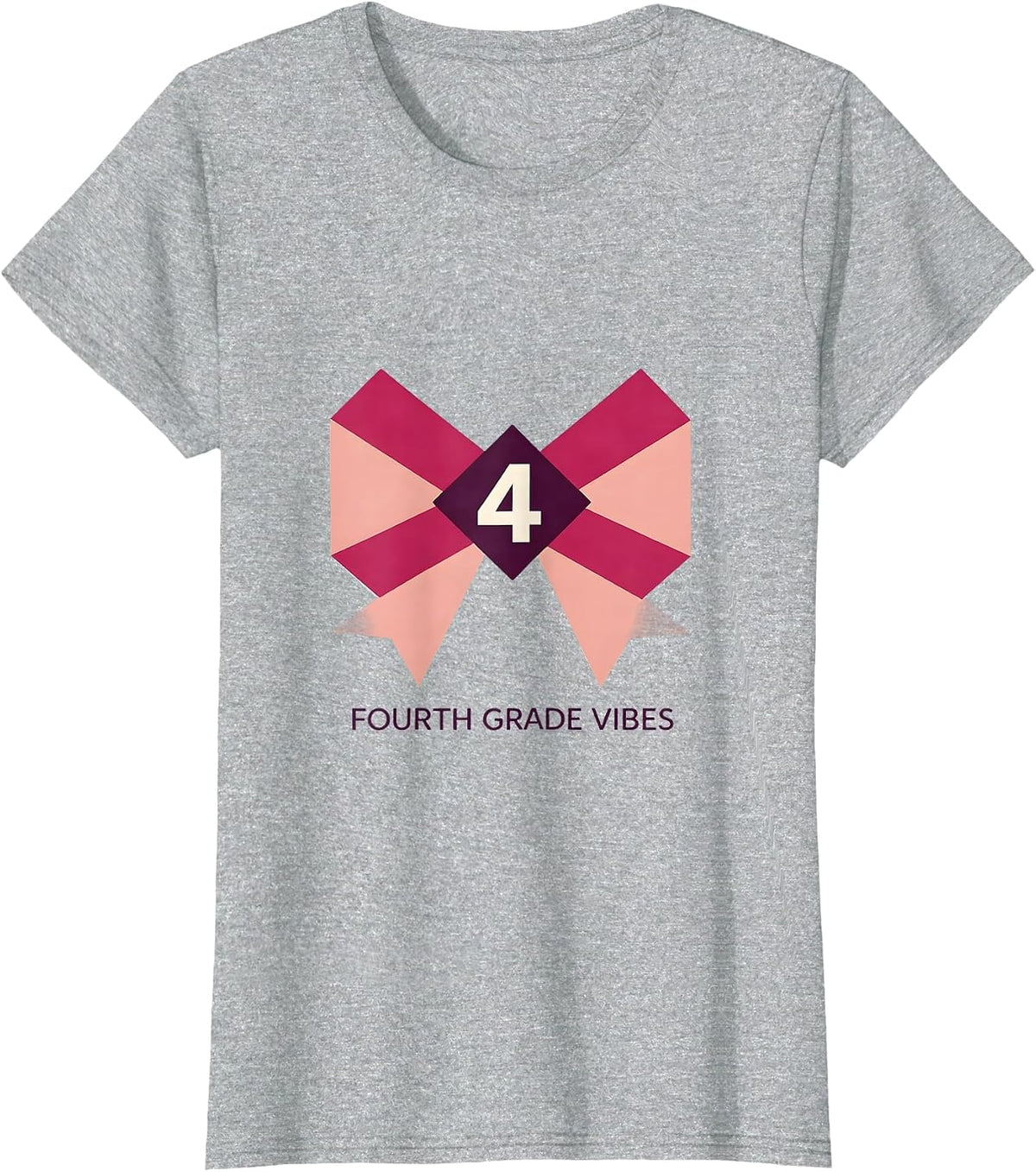 Fourth Grade Vibes Coquette Bow Back to School Fourth Grade T-Shirt - Heather Grey