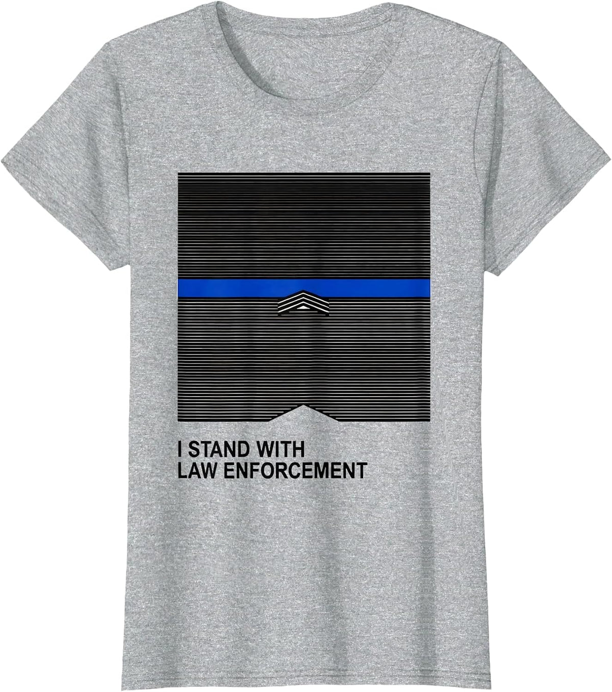 I Stand With Law Enforcement Vintage Thin Blue Line Police T-Shirt - Heather Grey