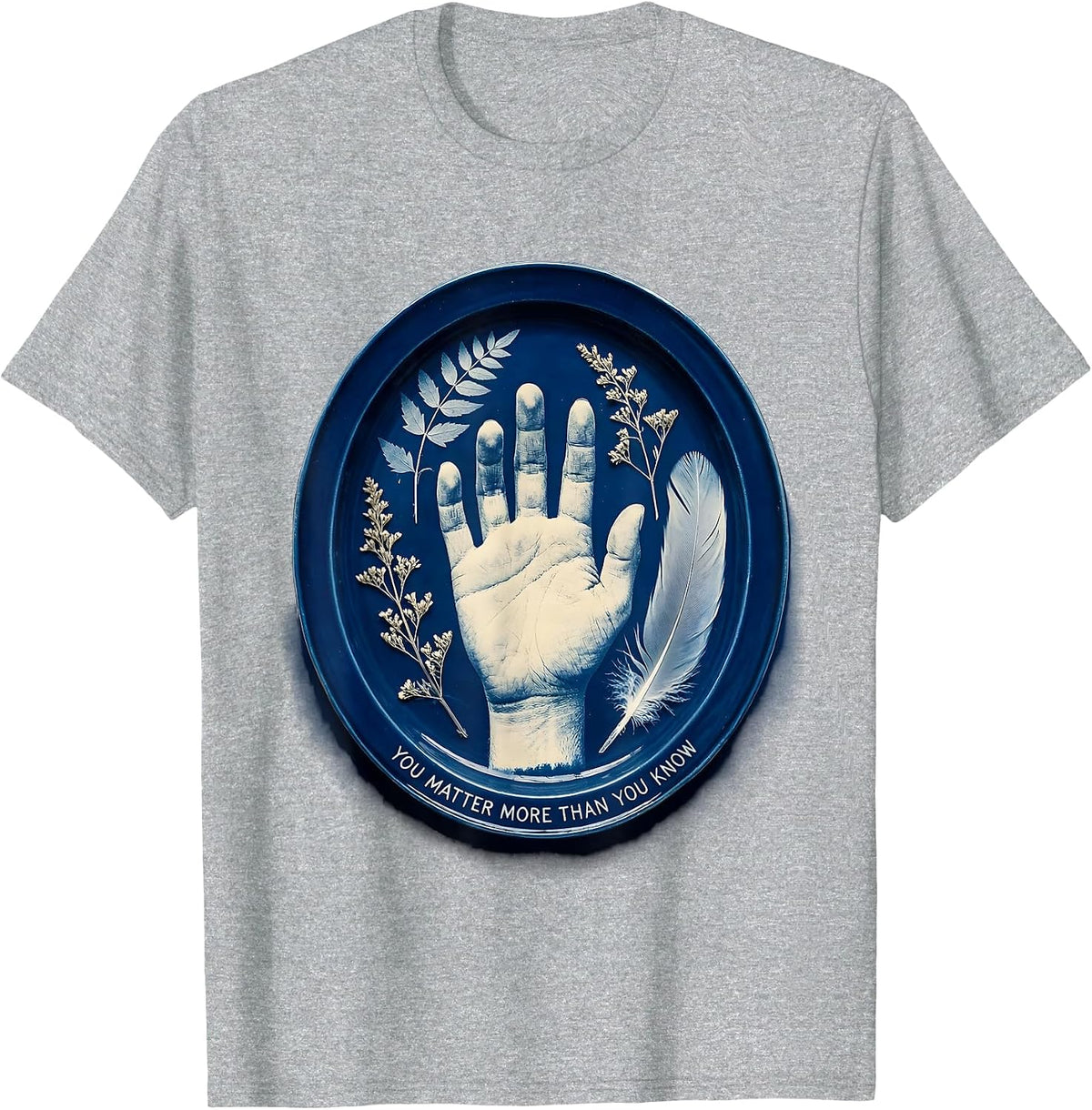 Men's You Matter More Than You Know Awareness Design T-Shirt - Heather Grey