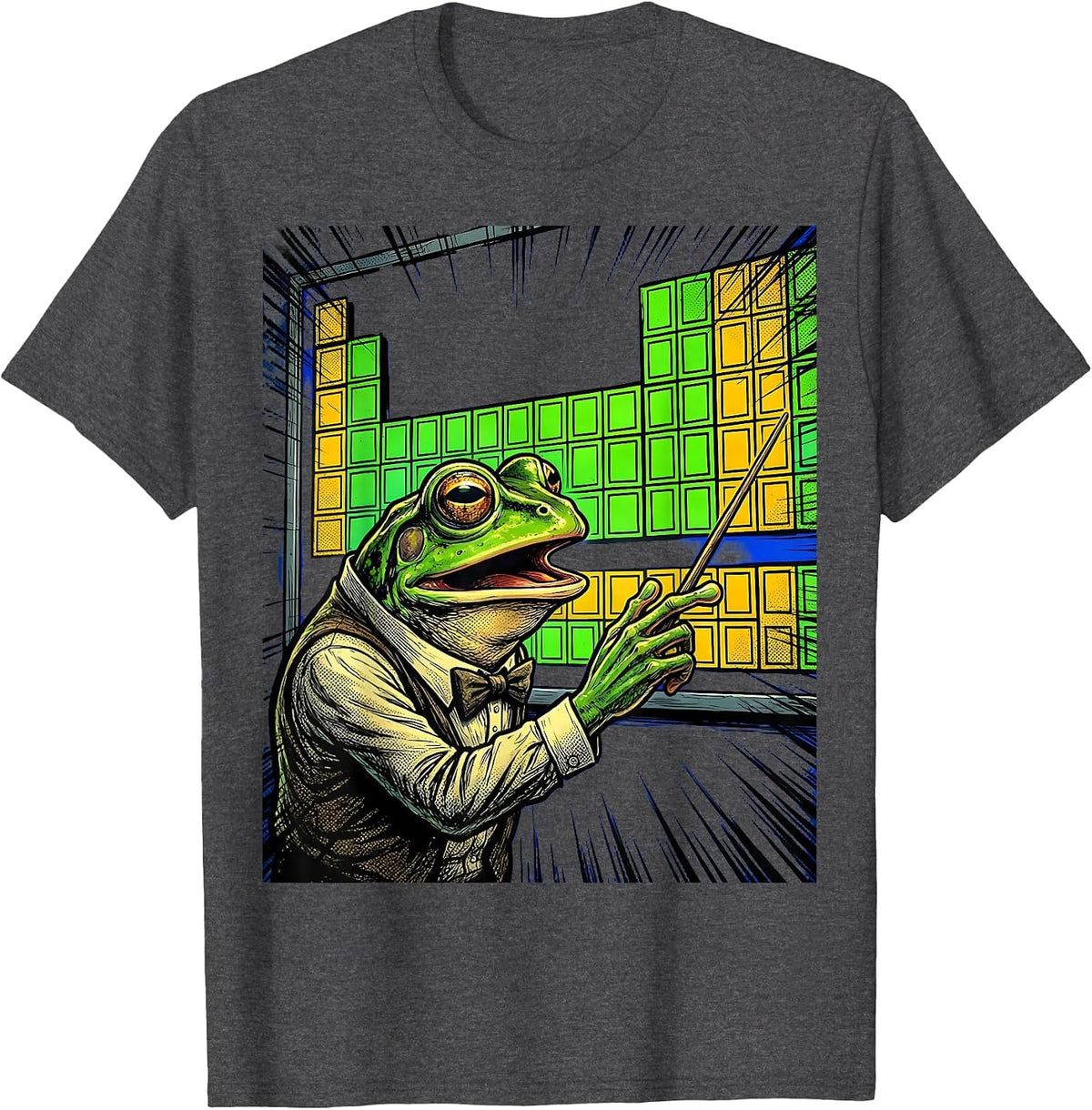 Frog Teacher Periodic Table Science Gift T-Shirt - Dark Heather Grey