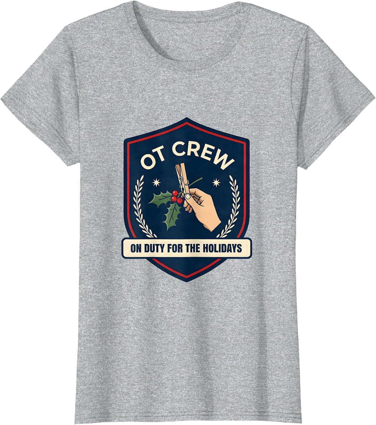 Women's OT Crew On Duty For The Holidays Occupational Therapy T-Shirt - Heather Grey