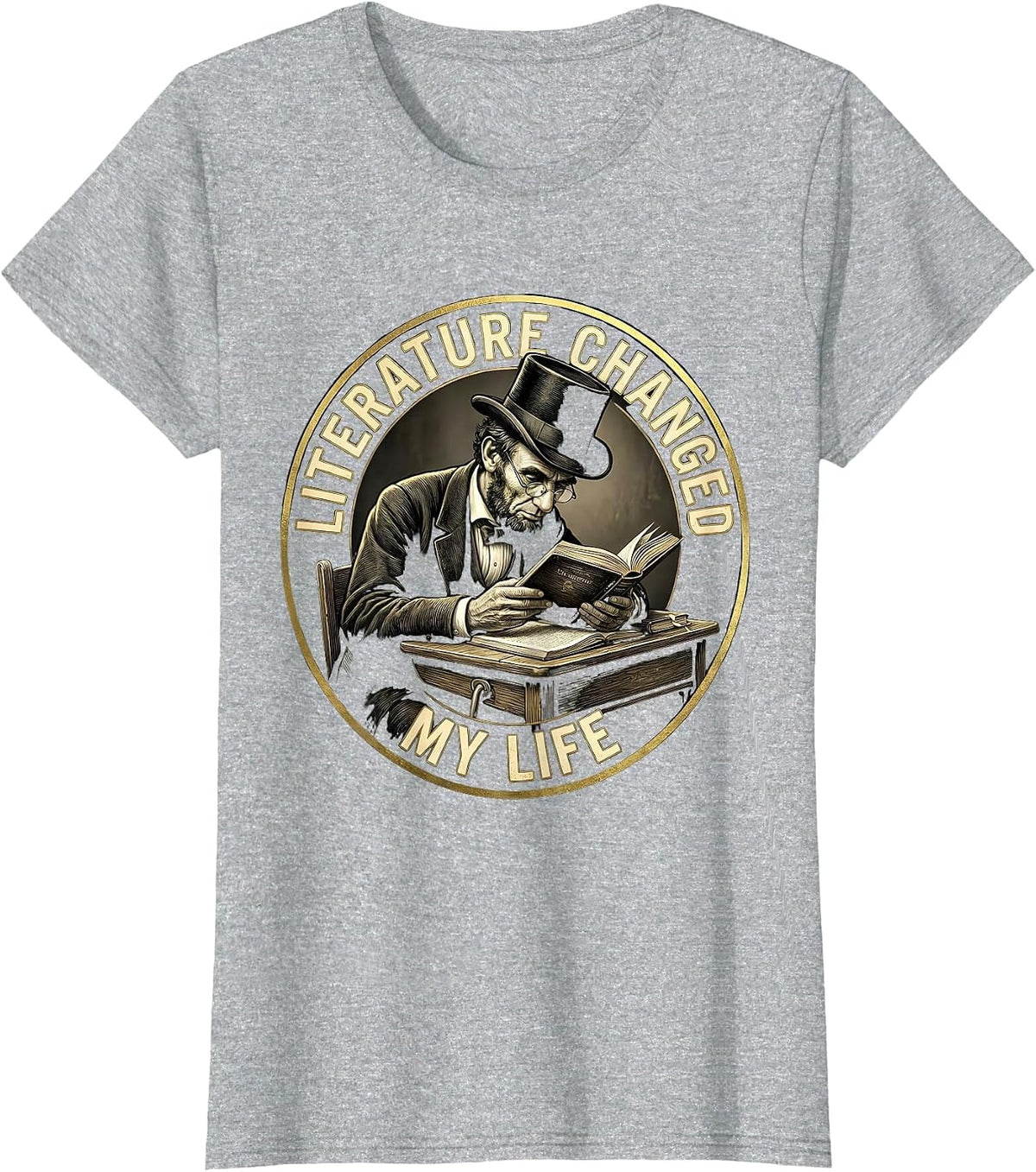 Women's Literature Changed My Life English Teacher Design T-Shirt - Heather Grey