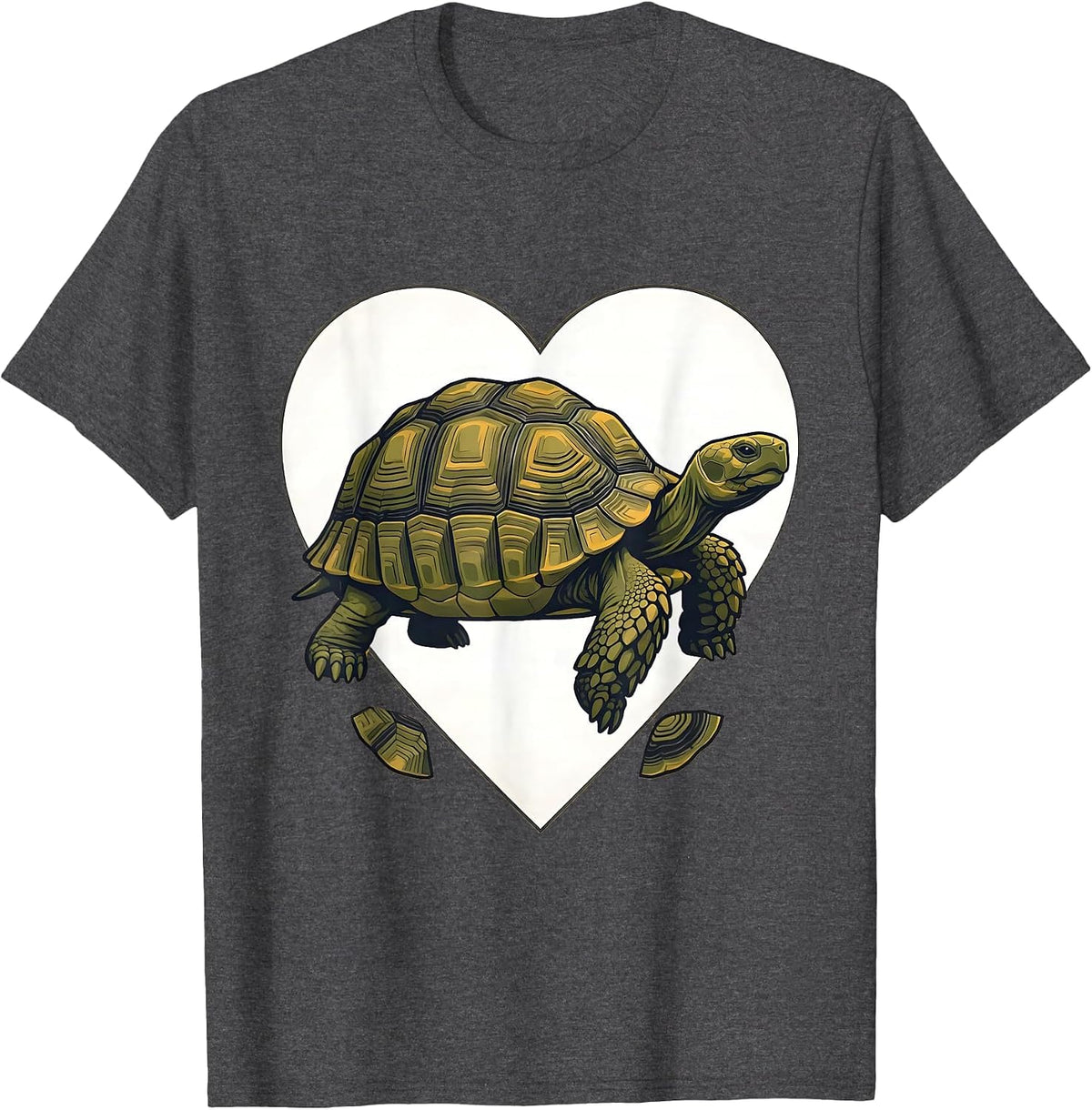 Profile Tortoise Midcentury Modern Animal Lover Gift T-Shirt - Dark Heather Grey