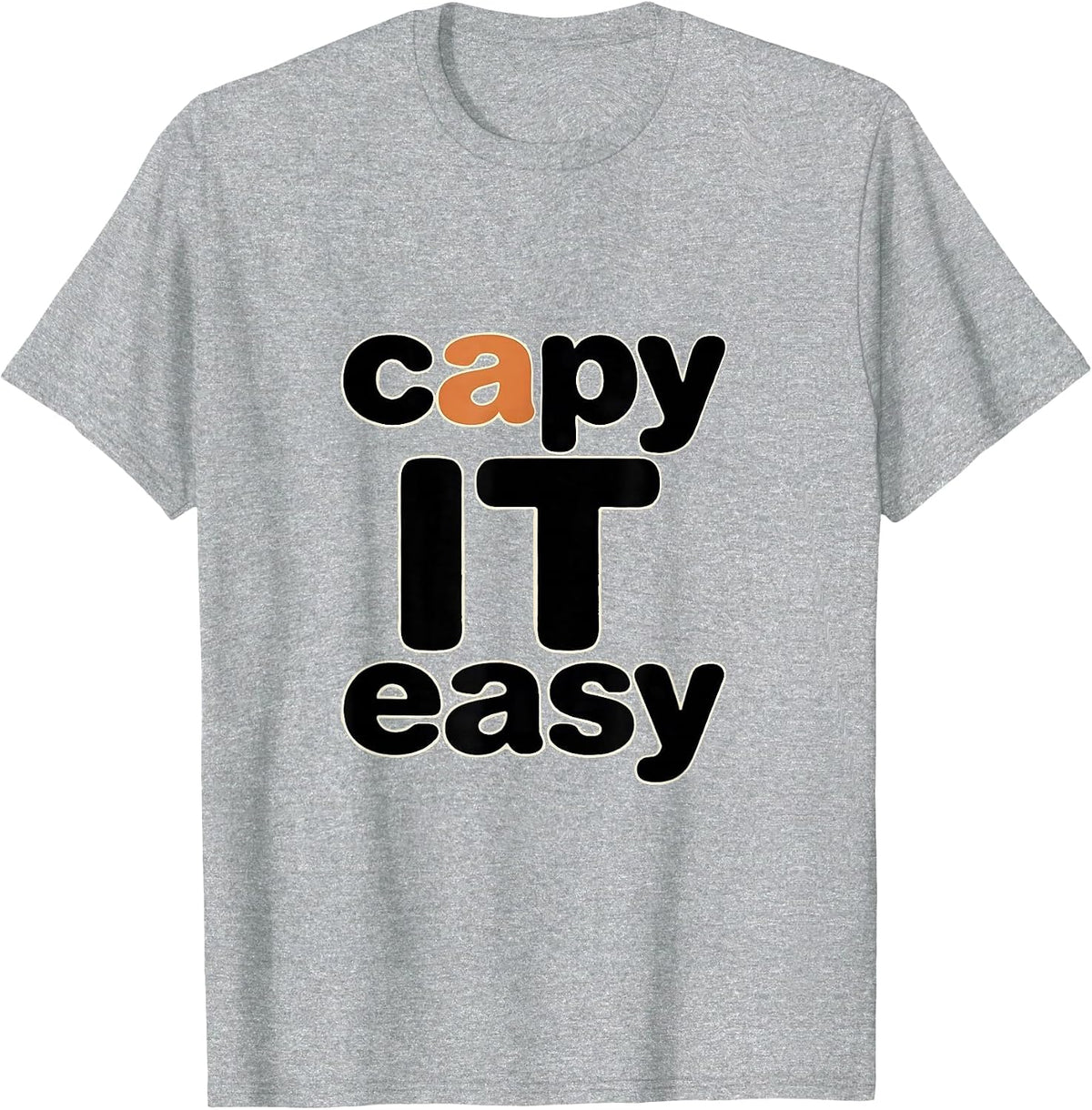 Men's capy it easy Funny Capybara Gamer Kawaii Humor T-Shirt - Heather Grey