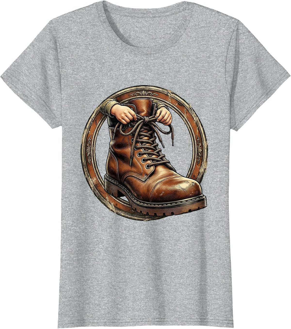 Occupational Therapy Child Tying Shoelace Graphic T-Shirt - Heather Grey