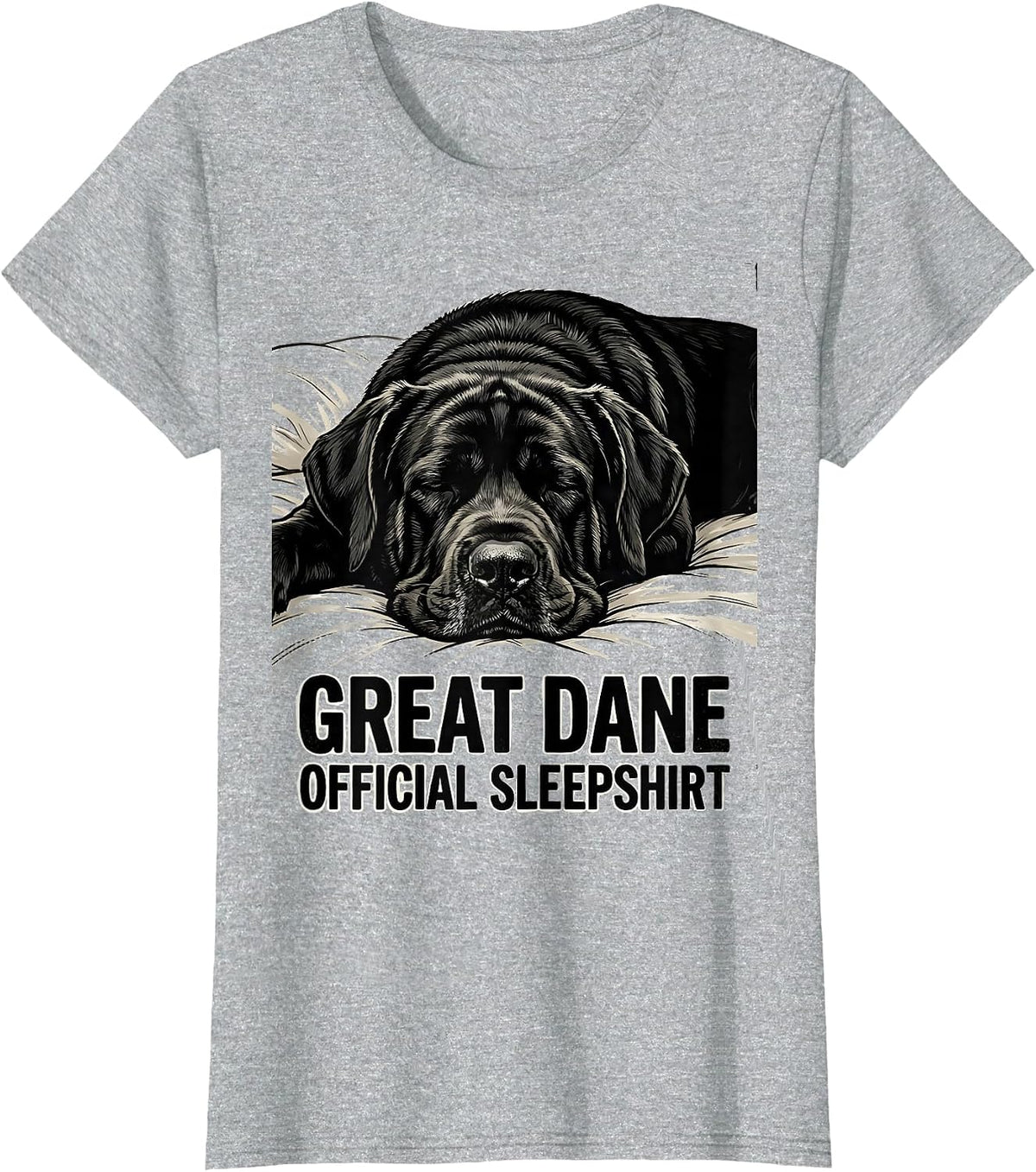 Great Dane Official Sleepshirt Funny Dog Lover Nightgown T-Shirt - Heather Grey