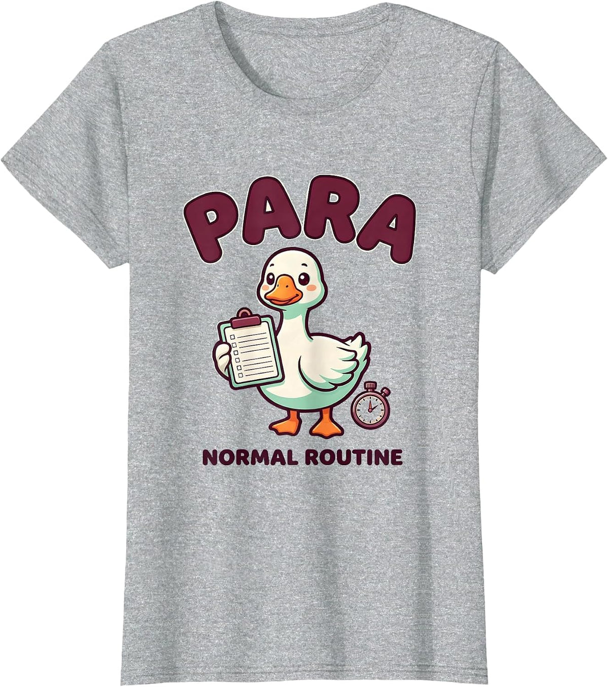 Para-Normal Routine Cute Kawaii Goose Paraprofessional Gift T-Shirt - Heather Grey