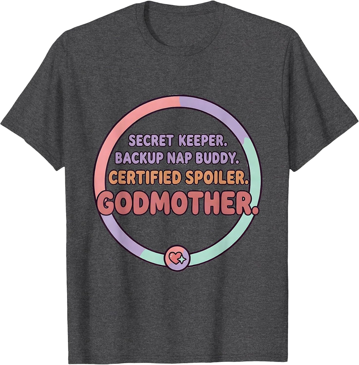 Men's Secret Keeper Godmother Cute Kawaii T-Shirt - Dark Heather Grey