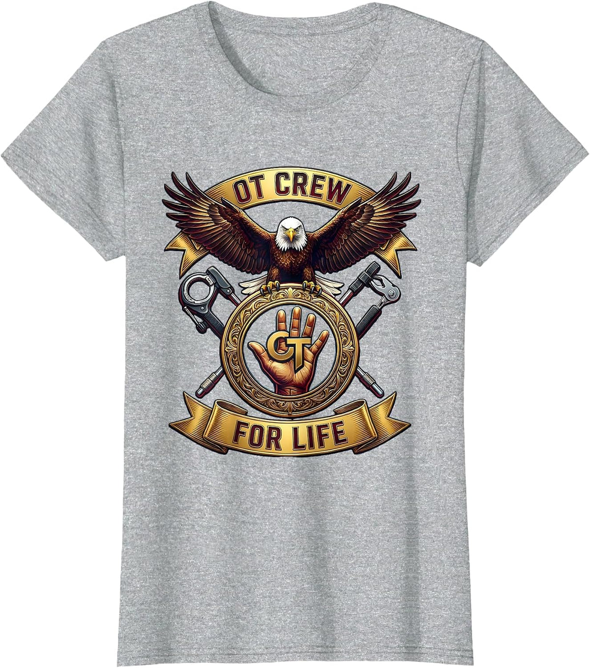 OT Crew For Life Occupational Therapy Design T-Shirt - Heather Grey