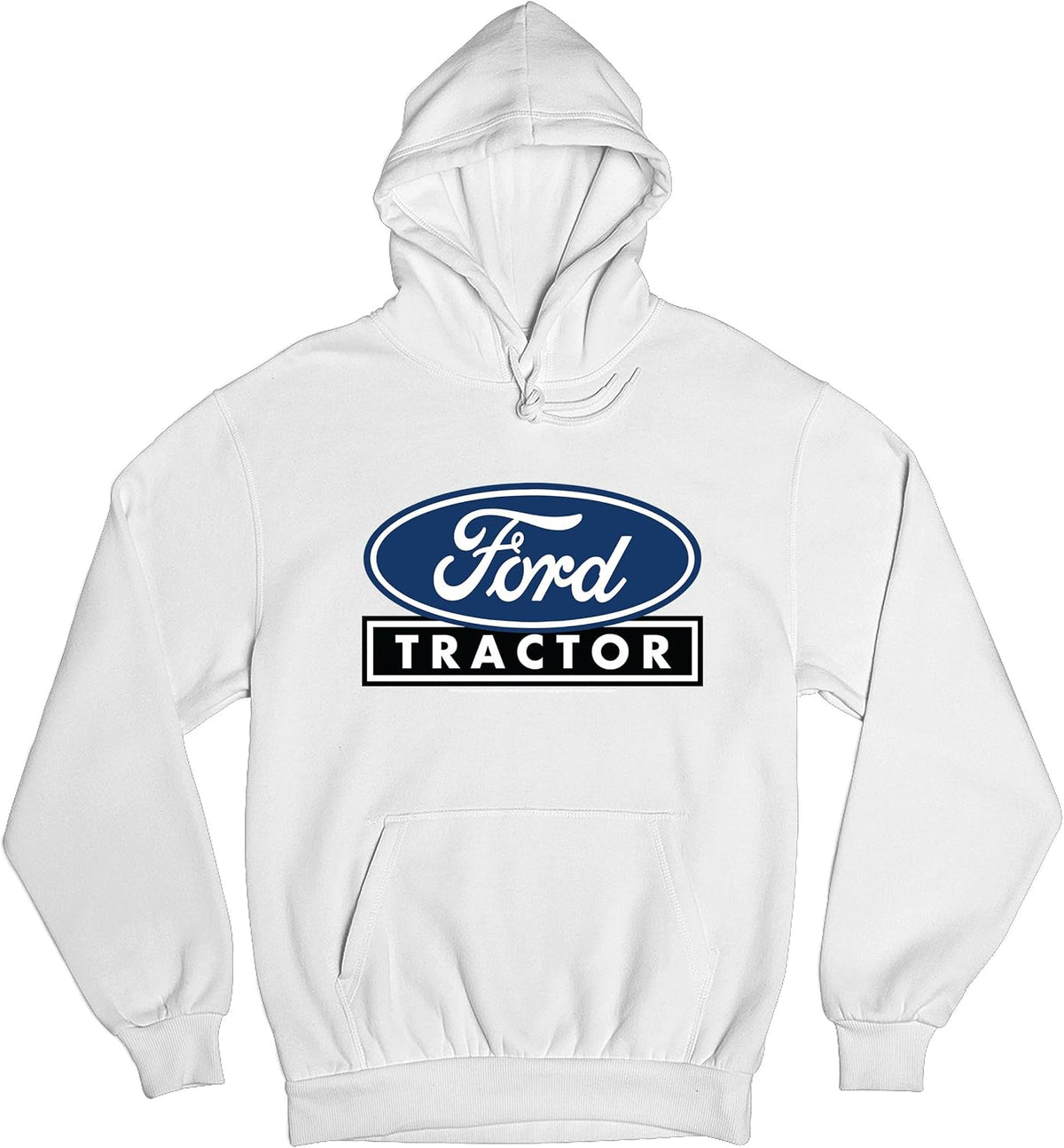 Tee Hunt Ford Tractor Logo Sweatshirt Vintage Classic Heritage Retro FoMoCo Licensed - 2 Unisex Hoodie White