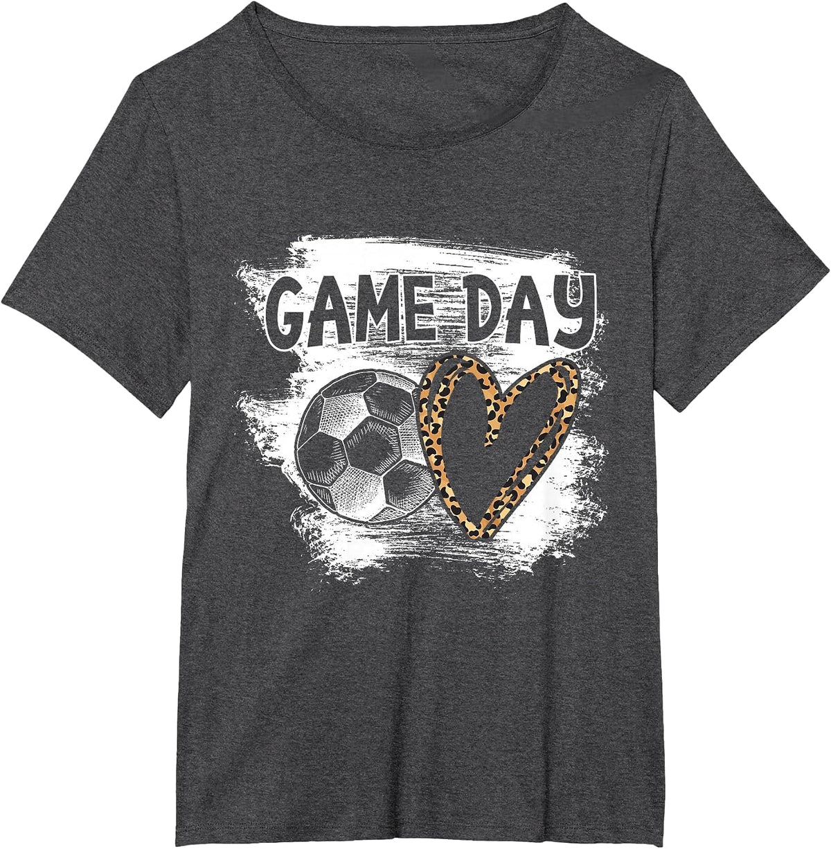 Soccer Player Game Day Leopard Cheetah Soccer Fan T-Shirt - Dark Heather Grey
