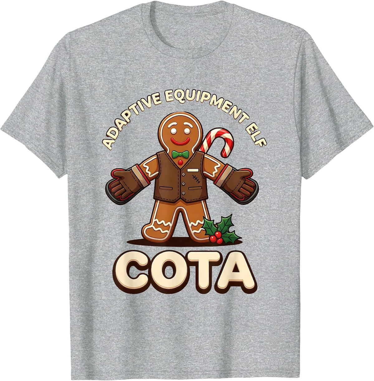Men's Adaptive Equipment Elf, COTA Occupational Therapist T-Shirt - Heather Grey