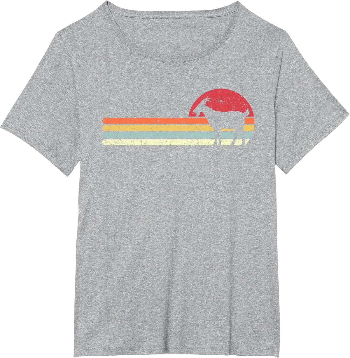 Goat Shirt. Retro Style T-Shirt T-Shirt - Heather Grey