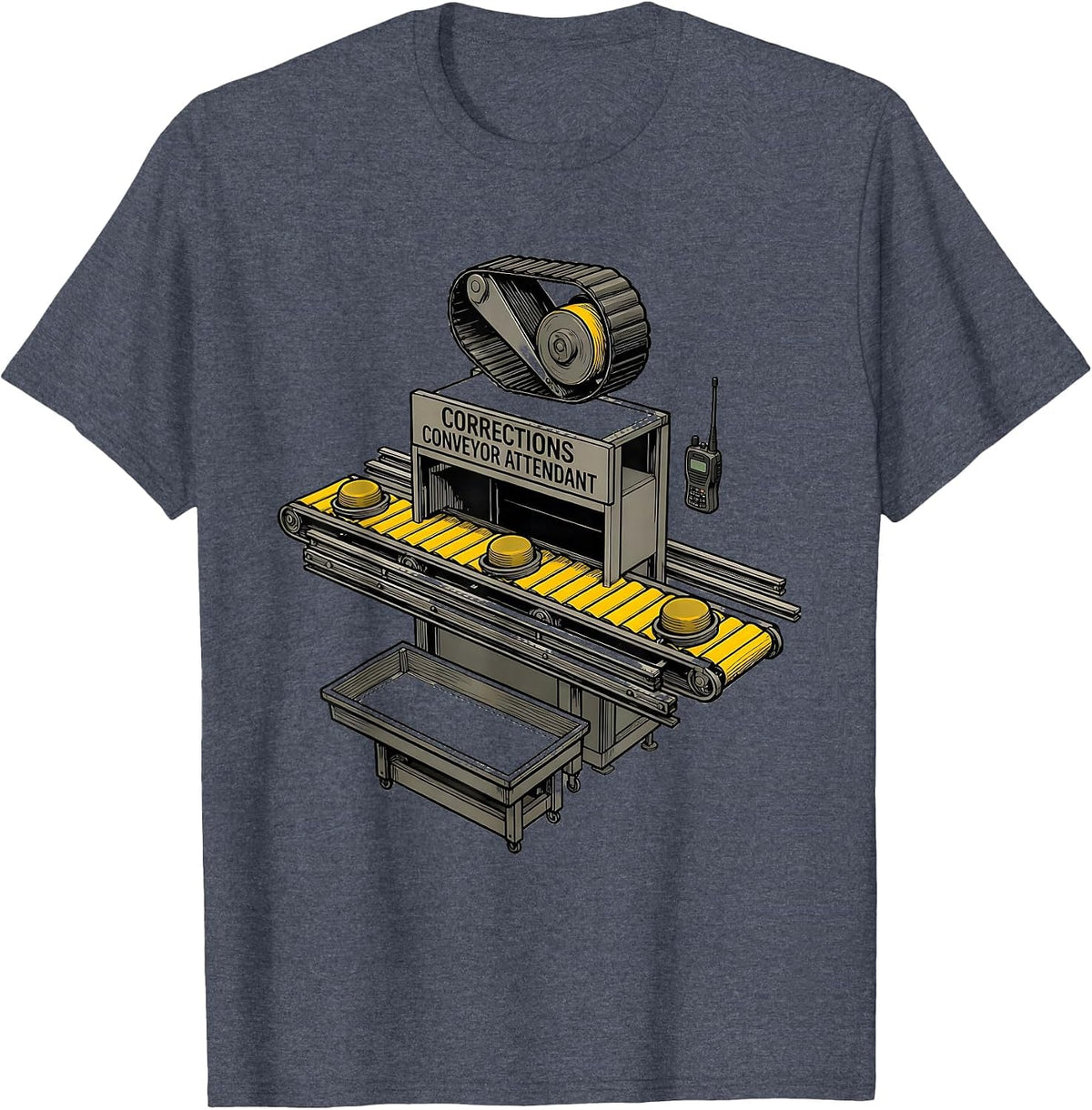 Corrections Conveyor Attendant Funny Police Officer Gift T-Shirt - Heather Blue