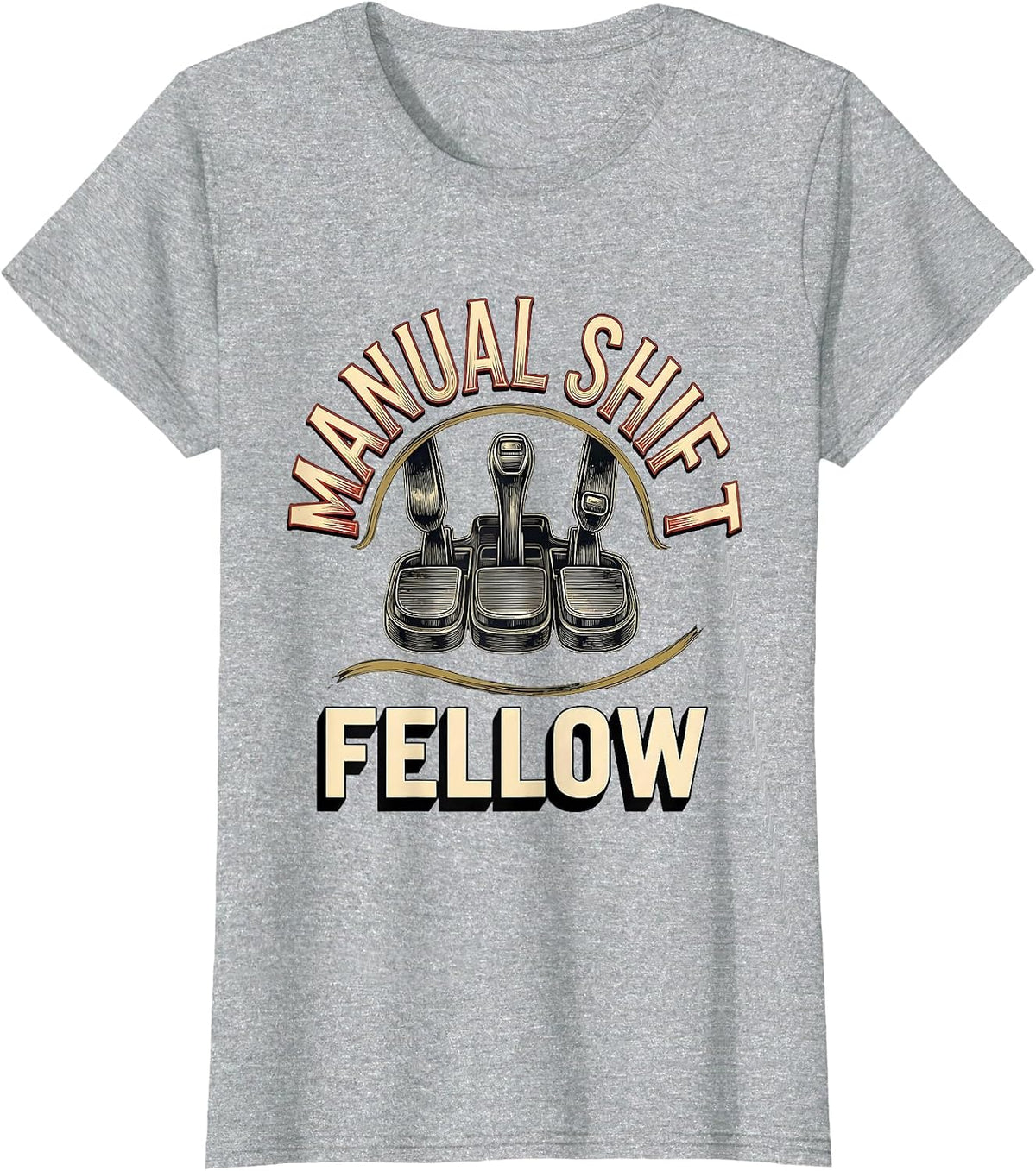 Manual Shift Fellow Nostalgic Manual Transmission Driver Car T-Shirt - Heather Grey