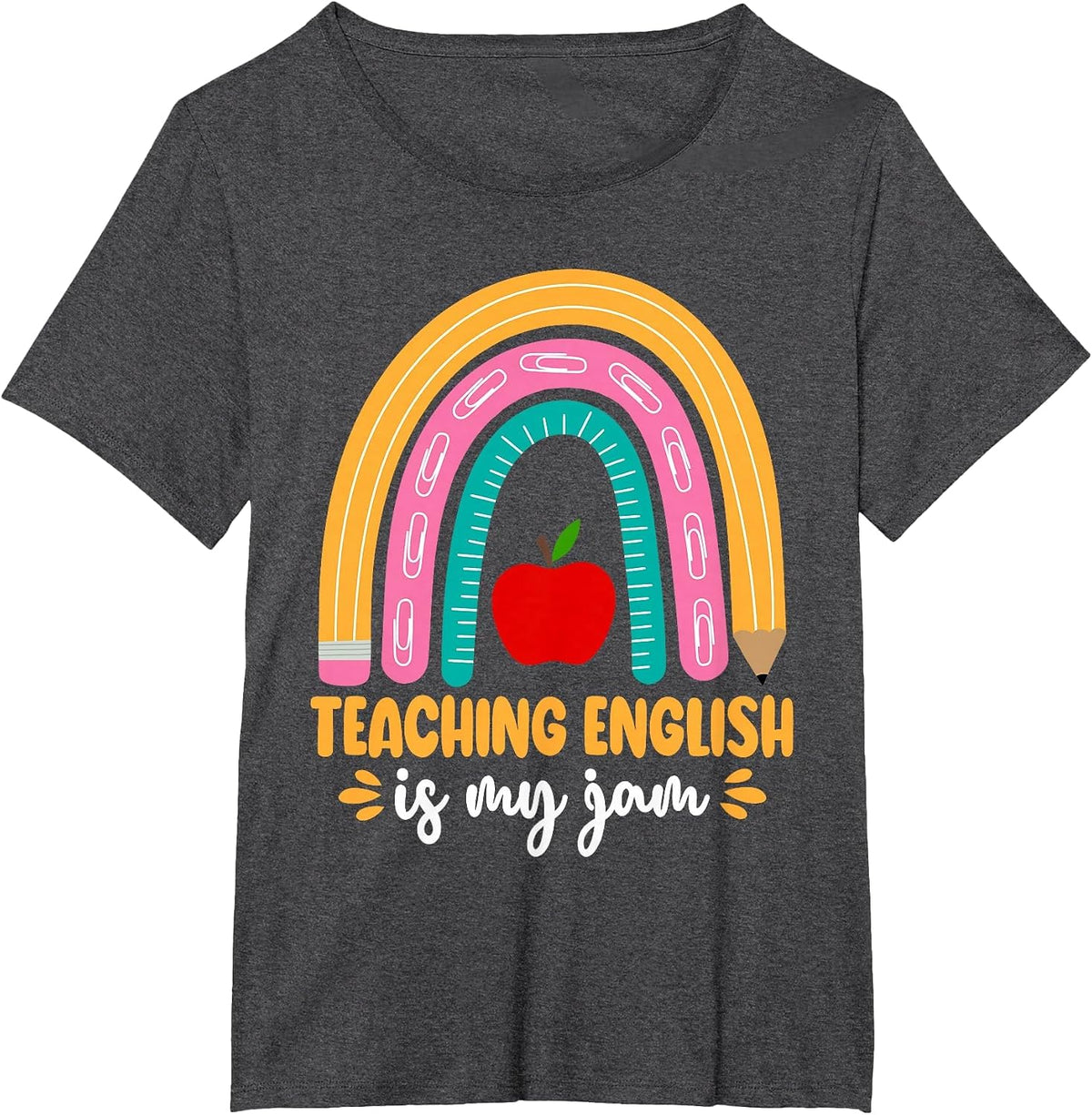 Grammar Police English Teacher Teaching English is My Jam T-Shirt - Dark Heather Grey