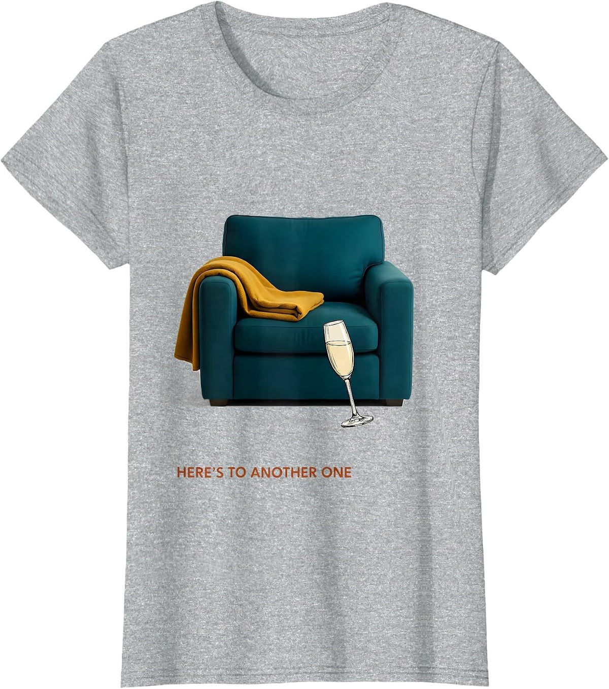 Here's To Another One Funny Older Adult New Years Eve Humor T-Shirt - Heather Grey