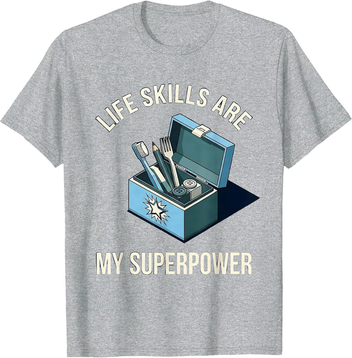 Men's Life Skills Are My Superpower Occupational Therapy T-Shirt - Heather Grey