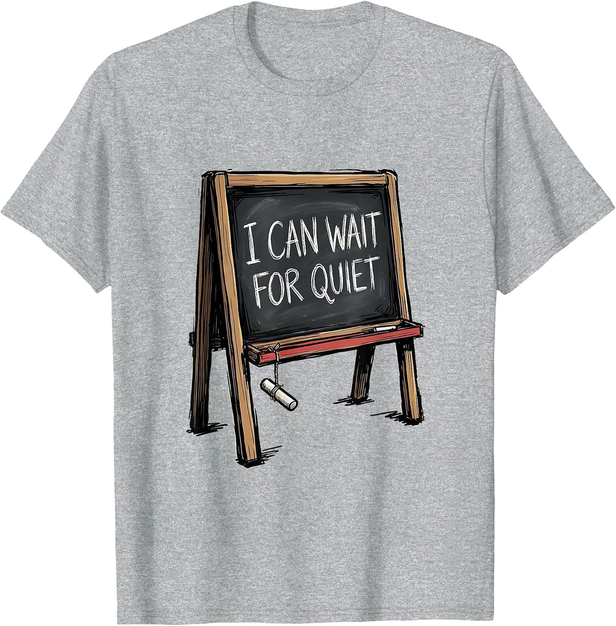 Men's I Can Wait For Quiet Funny Teacher Appreciation Humor T-Shirt - Heather Grey