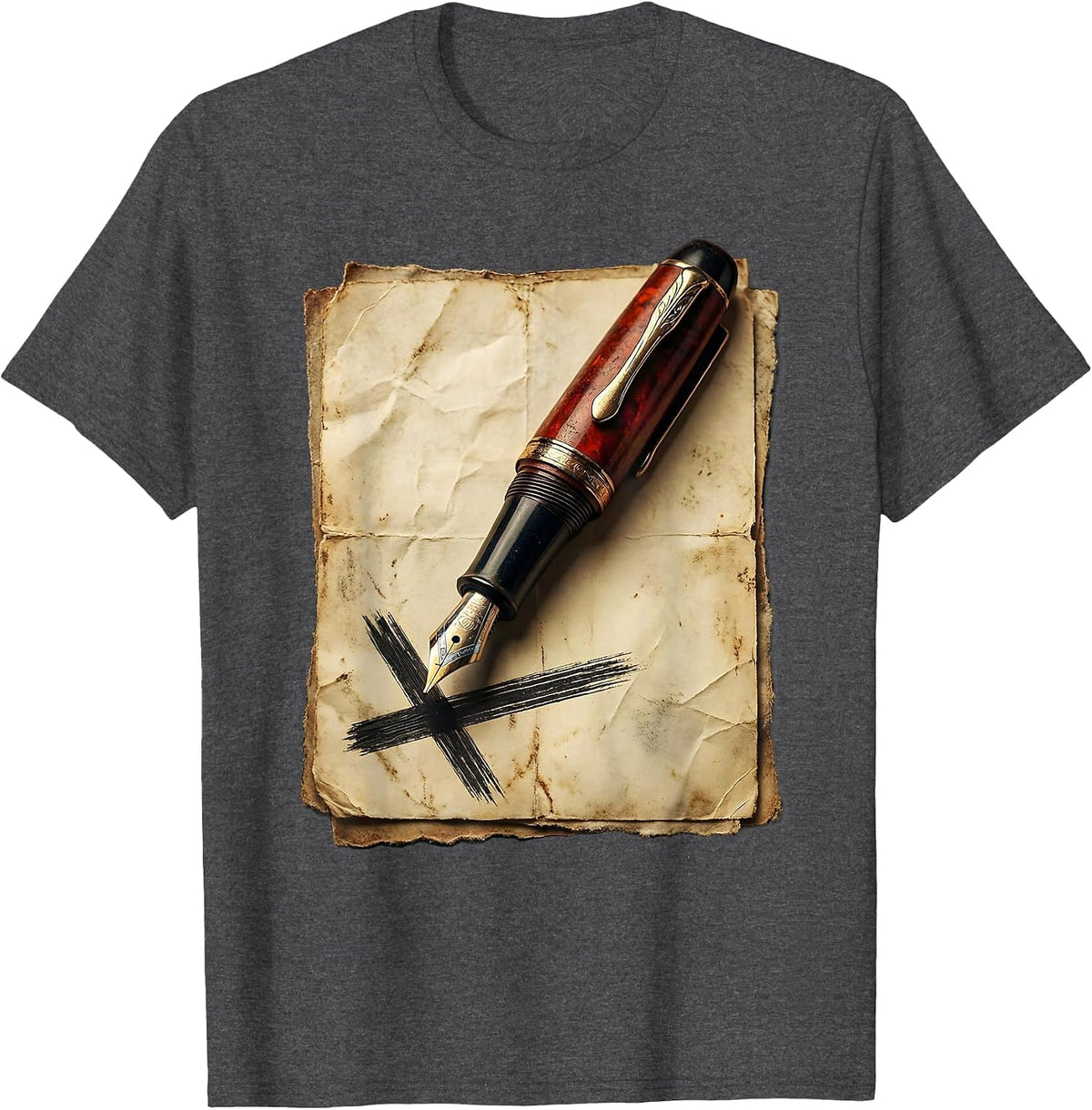 English Teacher Red Pen Correction Graphic T-Shirt - Dark Heather Grey