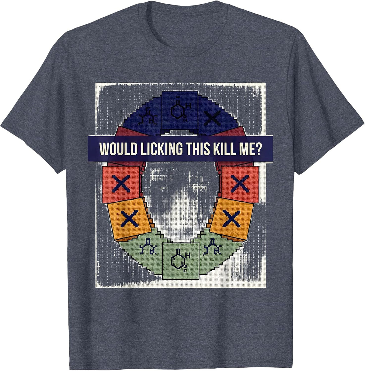 Would Licking This Kill Me Funny Periodic Table Science T-Shirt - Heather Blue