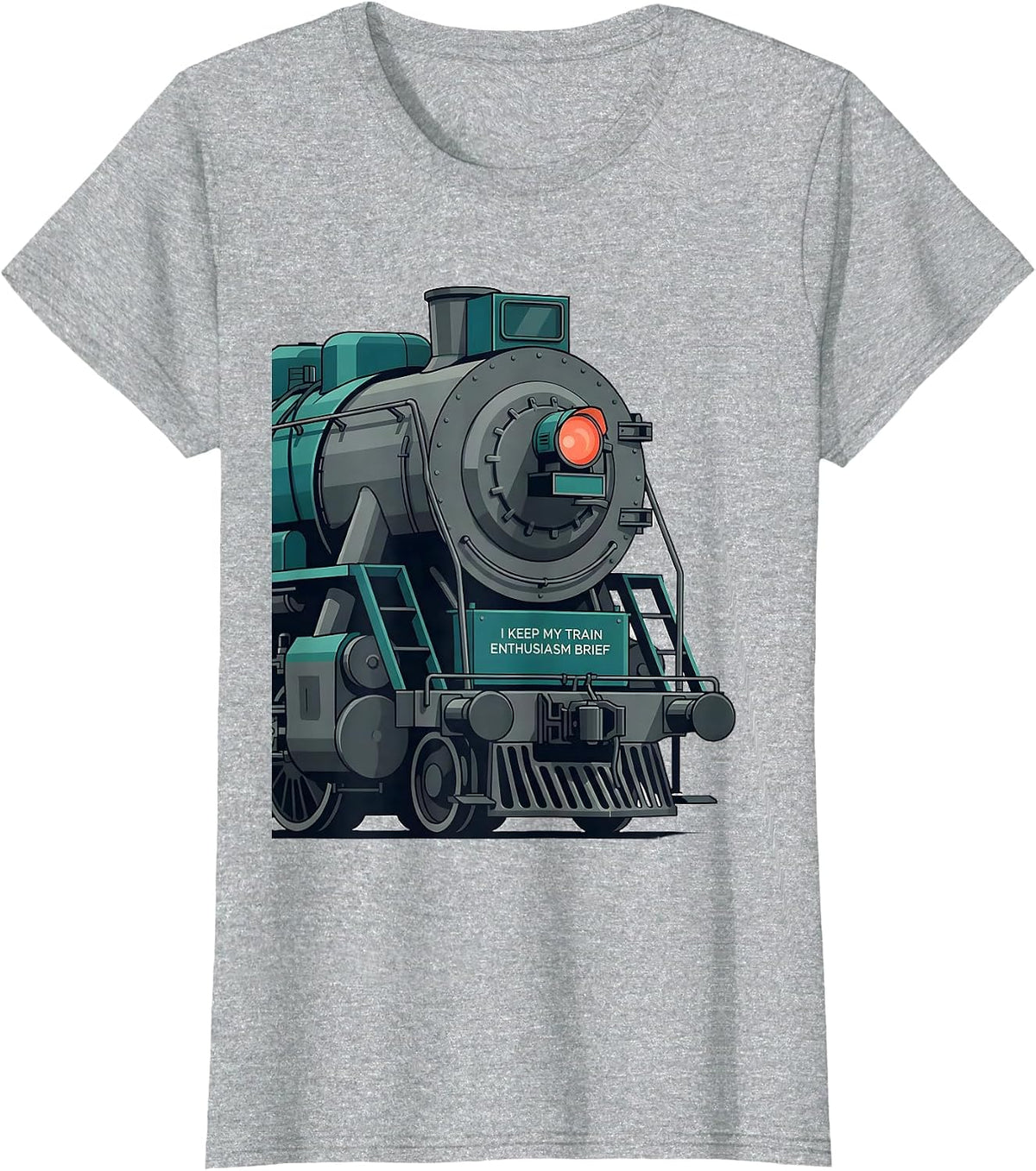 I Keep My Train Enthusiasm Brief Funny Train Enthusiast T-Shirt - Heather Grey