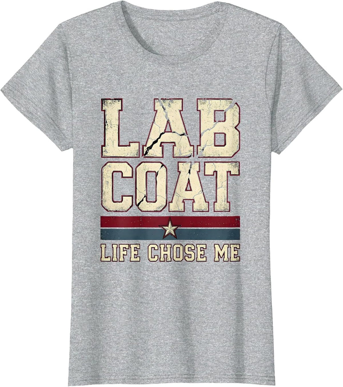 Women's Lab Coat Life Chose Me Science Teacher Design T-Shirt - Heather Grey