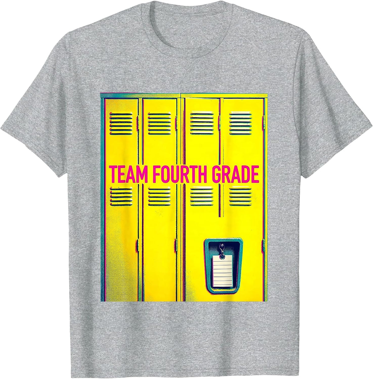 Men's Team Fourth Grade Risograph Back To School Student Teacher T-Shirt - Heather Grey