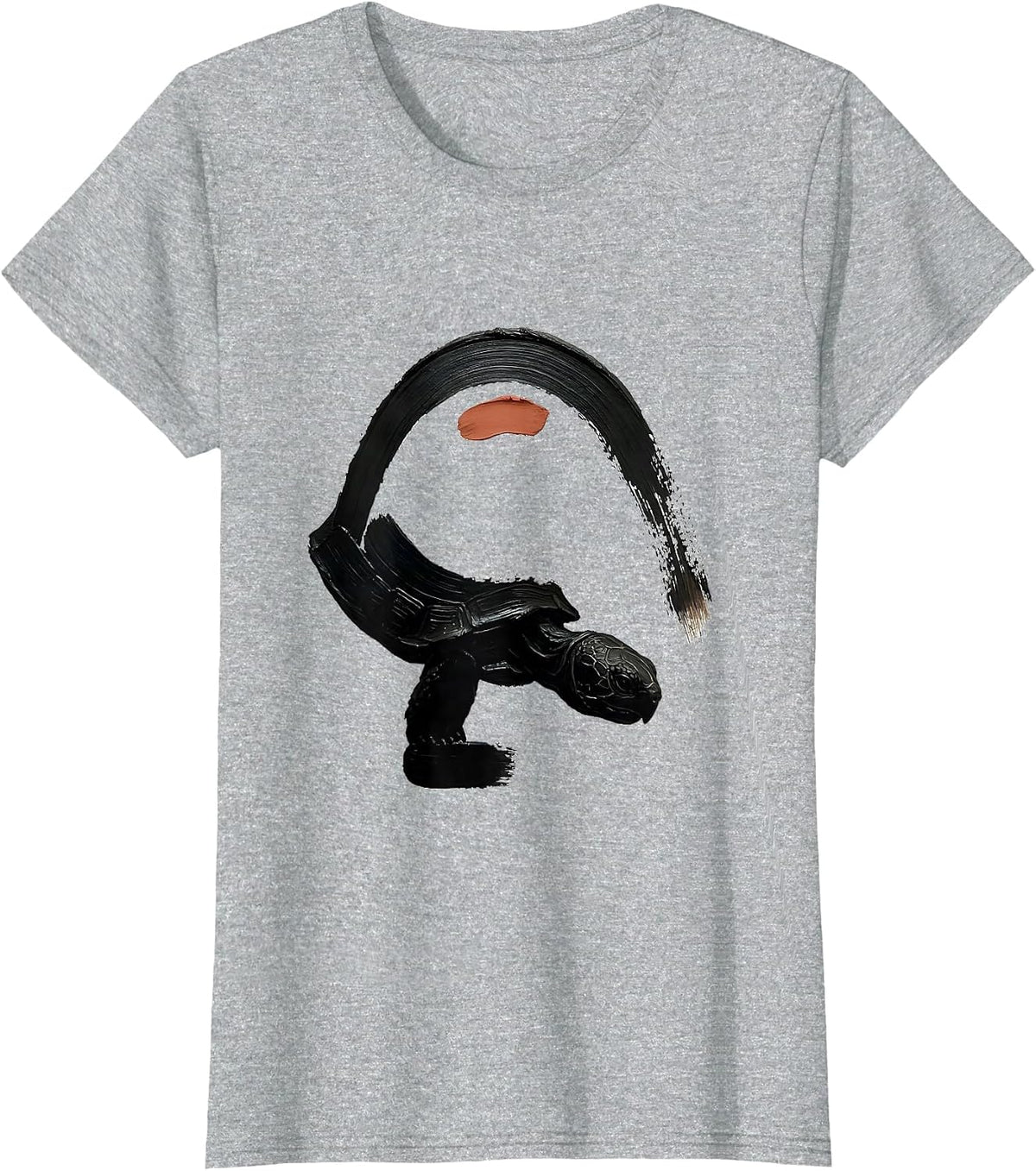 Tortoise Calm Brush Stroke Pet Lover Humor T-Shirt - Heather Grey